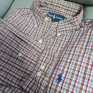 Ralph Lauren Men's Size Large 16 Gingham Check Long Sleeve Button Down‎ Shirt